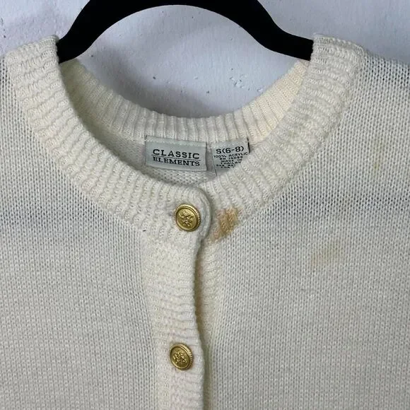 Cream Cardigan with Gold Buttons - Picture 4 of 6